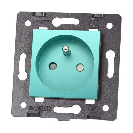 Moduł gniazda elektrycznego zielonego z bolcem 16A - 230V (WG-71FR-68) LIVOLO