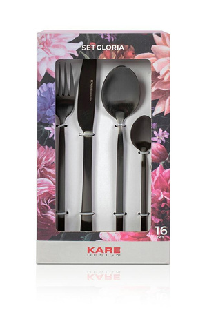 KARE zestaw sztućców GLORIA MATT BLACK    16 szt. (52633) - Kare Design