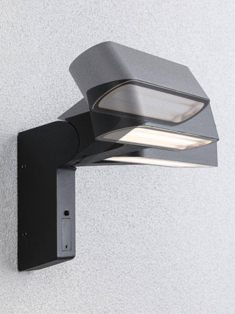Oprawa elewacyjna ITO LED poziomy IP44 7W 3000K czujnik PIR+ zmierzchu 230V antracyt (PL94548) - PAULMANN