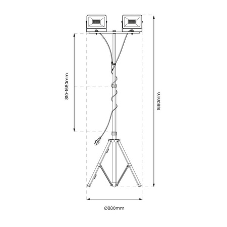 Naświetlacz Led na Statywie Bobby 2x50W 4000K (EKNS0455) - Eko-Light