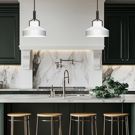 Lampa wisząca Brecken - 2 źródła światła - Postarzany mosiądz (QZ-BRECKEN-2P-AB-OPAL) - Elstead Lighting