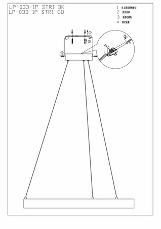 Lampa wisząca Midway mała czarna Triangle LP-033/1P S BK Triangle Light Prestige