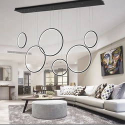 Altavola Design: Lampa wisząca Ledowe Okręgi no. 8 czarna 180 cm in 3k	 (LA076/P_180_in_3k_black) - ALTAVOLA DESIGN