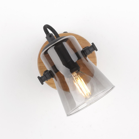 GREEN LANGSTRÖM LAMPA SUFITOWA/ KINKIET CZARNY/DREWNO (11447-79) - Paul Neuhaus