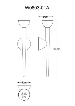 BOSTON KINKIET ZŁOTY/FRENCH GOLD (W0603-01A-F7B1) - Zuma Line