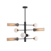 PENDANT LIGHT 4XG9& 4XE27 OPAL GLASS BLACK - ANTIQUE BRASS (22055 Zambelis) - Zambelis