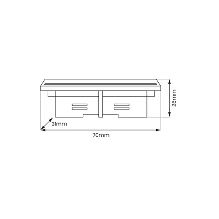 Łącznik Szynoprzewodu Track Czarny 3-Obwodowy Typ: Prosty Mini (ML2137) - Milagro
