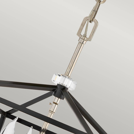 Lampa wisząca/ Półplafon Stinson - 4 źródła światła - Czarna/ Polerowany nikiel (QN-STINSON-4P-M-BK) - Quintiesse