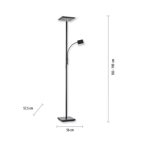 HANS LAMPA PODŁOGOWA CZARNA (11710-18) - Paul Neuhaus