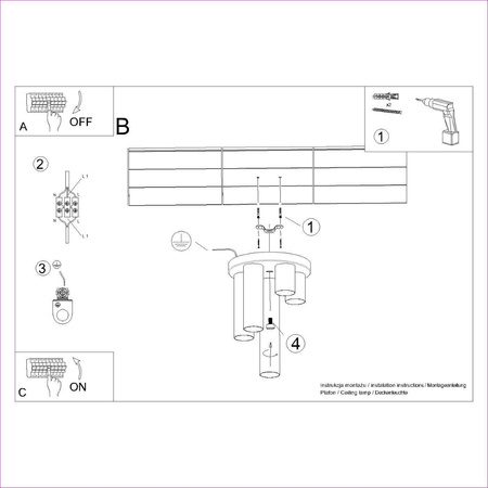 Plafon LAGOS 5P biały (SL.1465) - Sollux Lighting