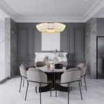 PENDANT LED LIGHT 55W 3000K METAL-CRYSTAL ANTIQUE BRASS (23048 Zambelis) - Zambelis