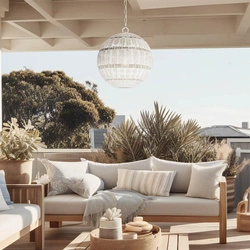 Lampa wisząca na taras Lindendale Antyczna biel (QZ-LINDENDALE-P-AWH) - Elstead Lighting