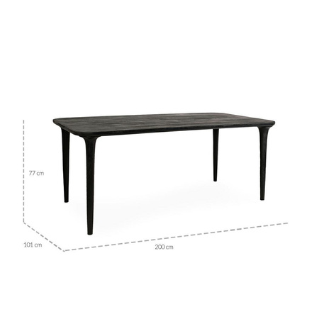 MaMaison stół jadalniany LAMINAR 200      czarny / drewno (MM001501100338) - MaMaison
