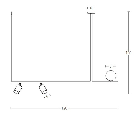PENDANT LAMP 2XGU10 + 1XG9 BLACK-GOLD (22227 Zambelis) - Zambelis