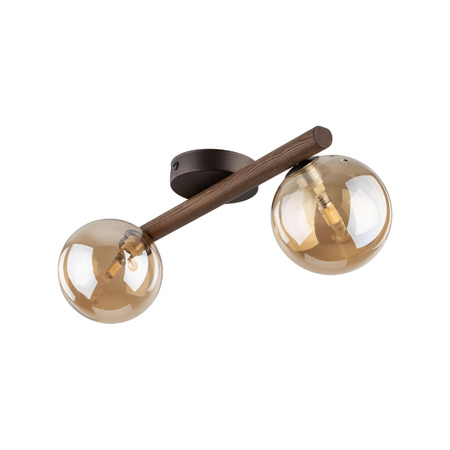 ESTERA WOOD ORZECH BURSZTYN KINKIET 2XG9 (11092) - TK Lighting