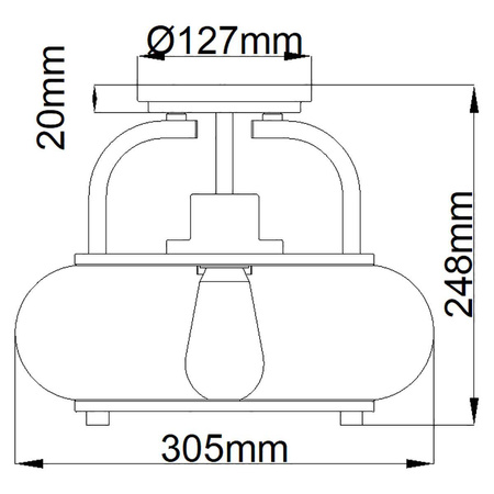 Lampa sufitowa Trilogy (QZ-TRILOGY-SFS-BN) - Elstead Lighting