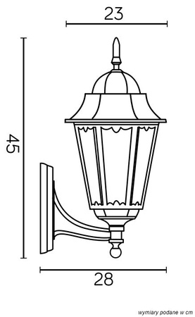 Kinkiet na elewację Retro Classic II (K 3012/1/DH g) - SU-MA