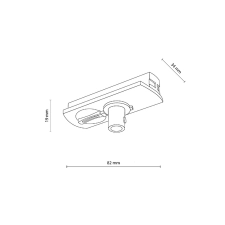 TRACER 1L ADAPTER SLIM Z HAMULCEM CZARNY (11030) - TK Lighting