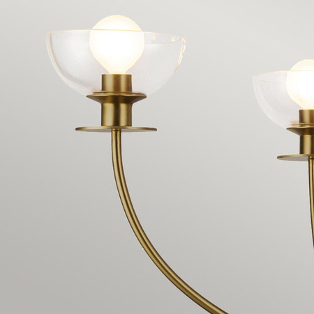 Elegancki żyrandol nad stół Sylvia Szczotkowane złoto (ALM-SYLVIA4-BG-CL) - Elstead Lighting