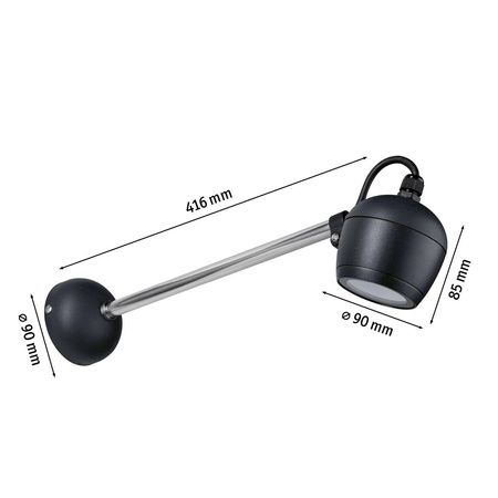 Oprawa elewacyjna KIKOLO LED 8W 60st. 500lm 3000K IP65 230V antracyt / aluminium (PL94778) - PAULMANN