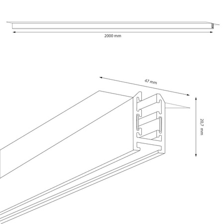Szyna podtynk magnetic track 5mm 200cm (ML2163) - Milagro