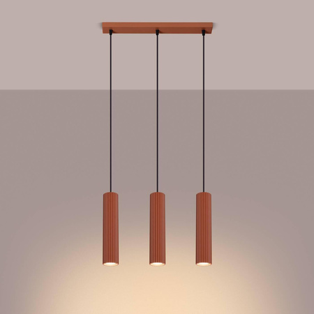 Lampa wisząca KARBON 3L ochra czerwona (SL.1632) - Sollux Lighting