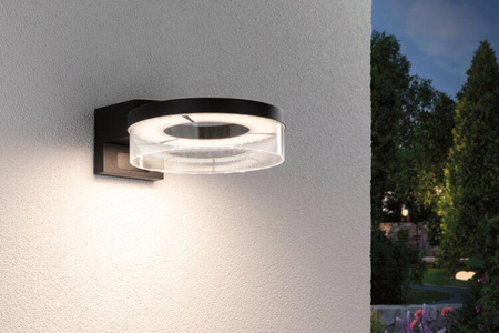 Oprawa elewacyjna CAPERA LED 8W 700lm 3000K czujnik ruchu i zmierzchu IP44 230V antracyt / aluminium (PL93111) - PAULMANN