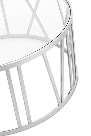 Stolik TIME ROMAN - szło, polerowana stal nierdzewna (TIME_ROMAN) - King Home