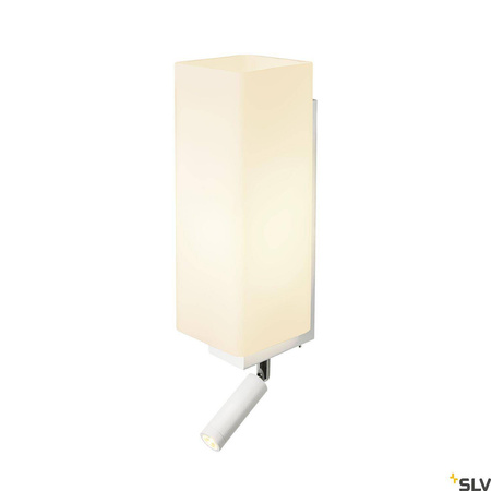 QUADRASS SPOT, lampa ścienna natynkowa LED indoor ze spotem LED i oprawą żarówki E27, kolor biały (1003429) - SLV