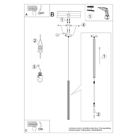 Lampa wisząca ARCHE 1 biała (SL.1337) - Sollux Lighting