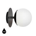 PLAAT C czarna lampa ścienna / kinkiet z podwyższoną szczelnością IP44 (PLC120S0) - Ummo