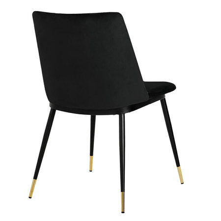 Krzesło DIEGO czarne - welur, podstawa czarno złota (KH1201100122.BLACK) - King Home