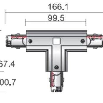 Łącznik typu T szynoprzewodu (prawy) (biały) (8126) - Shilo