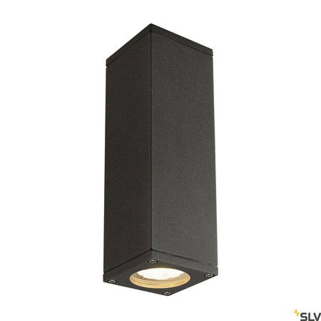 THEO, zewnętrzna oprawa ścienna, QPAR51, IP44, w kształcie prostopadłościanu, up/down, antracytowa, maks. 70 W (229535) - SLV