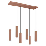 Lampa wisząca ze ściemniaczem Push Dimm/DALI2 IVAR 6L mocca LED 4000K (TH.637) - Thoro Lighting
