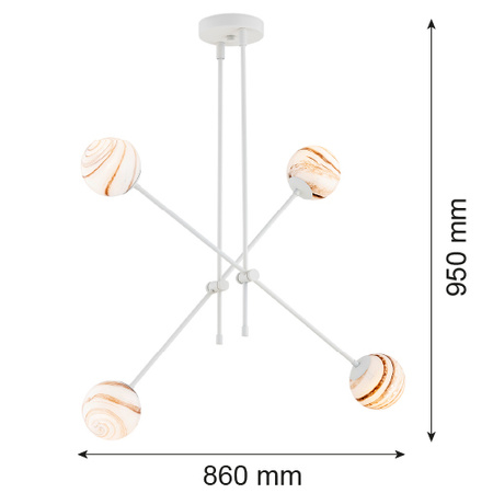 Lampa wisząca 4 pł. ABSOS (1841) - Argon