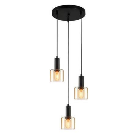 Lampa Wisząca Santia (PND-65342-3A-BK+AMB) - Italux