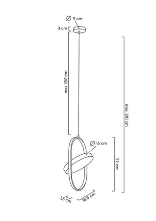 MOOSEE lampa wisząca SPINNER 19 czarna (MSE010100314) - Moosee