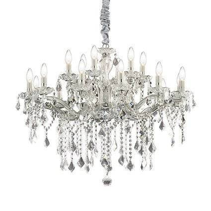 Srebrny żyrandol FLORIAN SP18 (75150) Ideal Lux - 18 "świeczek"