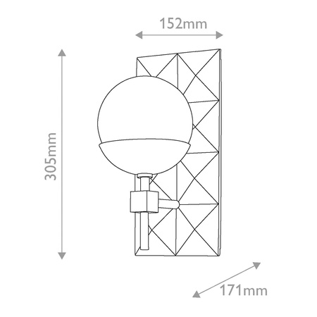Kinkiet Deco - 1 źródło światła - Lakierowane złoto (QN-DECO-1WB-AB-O) - Quintiesse