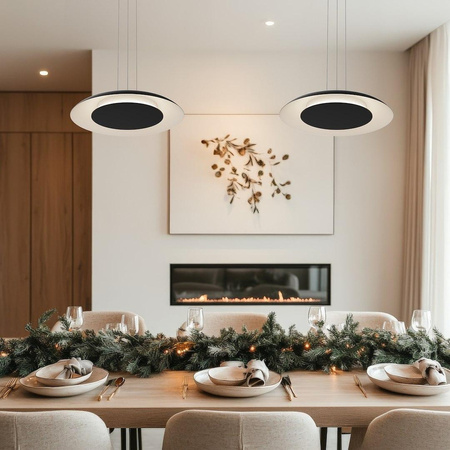 Lampa wisząca Piattino Czarny 30W LED 3000K-4000k-6000K (ML1814) - Milagro