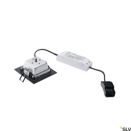 FRAME BASIC, lampa wpuszczana, LED, 3000K, kolor czarny matowy, zestaw, 9,4W, z zasilaczem (112720) - SLV