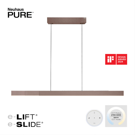 Lampa z płynną regulacją wysokości i szerokości PURE-MOTO-RISE BRĄZOWA (2545-34) - Paul Neuhaus