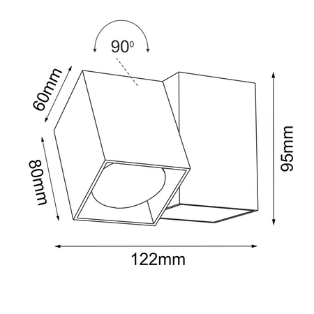 Reflektor Cube 1 - Biały (95 mm)   (2293) - Brosline