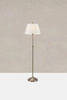 Elegancka lampa podłogowa zabażurem OXFORD Floor 1L Offwhite/Antique  Brass (108972) Markslojd