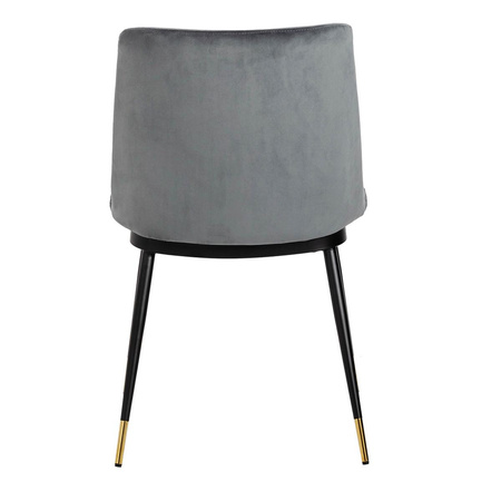 Krzesło DIEGO ciemny szary - welur, podstawa czarno złota (KH1201100122.DKGREY) - King Home
