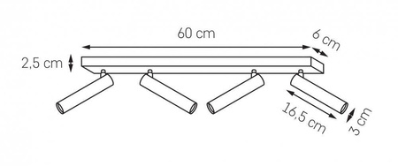 Lampa sufitowa ROLL 4 kolor Biały (50914401) - KASPA