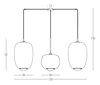 LINE LIGHT 3XG9 SMOKED GLASS -GOLD MATT (22149 Zambelis) - Zambelis