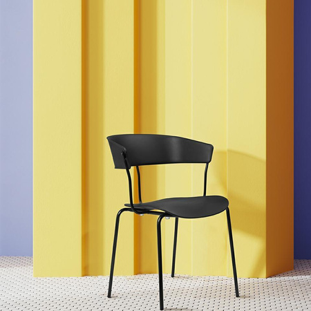 Krzesło JETT czarne - polipropylen, metal (PC-161) - King Home