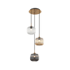 PENDANT LIGHT 3XE27 MAX 40W GLASS CREAR SMOKED CHAMPAGNE (22073 Zambelis) - Zambelis